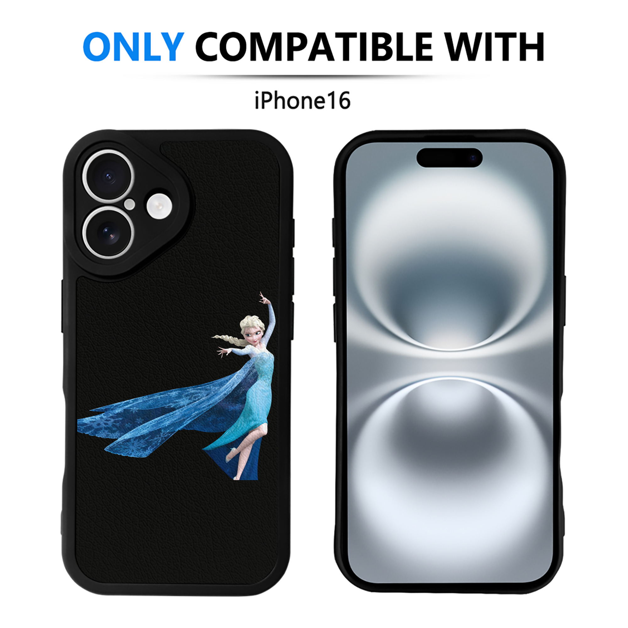 （画像用） アナと雪の女王 アンナ エルサ Frozen Anna Elsa 【iPhone 16シリーズ対応】シリコンスマホケース（レザー調） 材質：シリコン